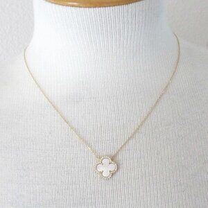 Rachel Zoe Gold and White Clover Necklace